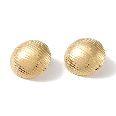 Texture Half Round 304 Stainless Steel Stud Earrings for Women EJEW-L283-048G-1