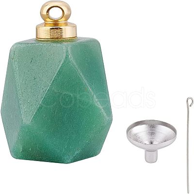 Nbeads Natural Green Aventurine Perfume Bottle Pendant G-NB0003-58B-1