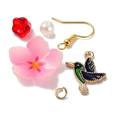 DIY Flower and Bird Dangle Earring Making Kits DIY-SZ0008-96-1