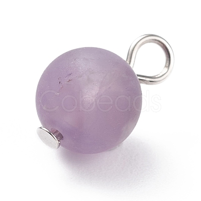 Frosted Natural & Synthetic Gemstone Charms PALLOY-JF01388-1