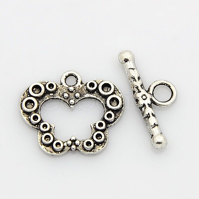 Tibetan Style Alloy Butterfly Toggle Clasps PALLOY-J471-28AS-1