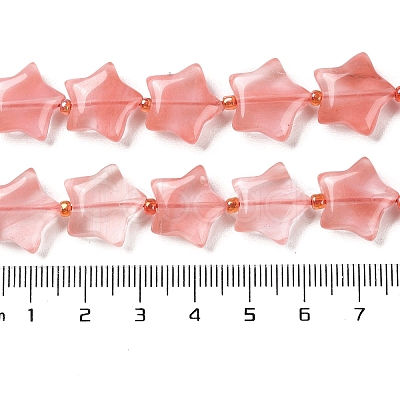 Cherry Quartz Glass Beads Strands G-NH0005-021-1