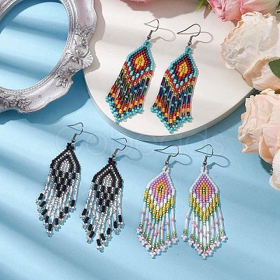 304 Stainless Steel with Glass Dangle Stud Earring EJEW-MZ00175-1