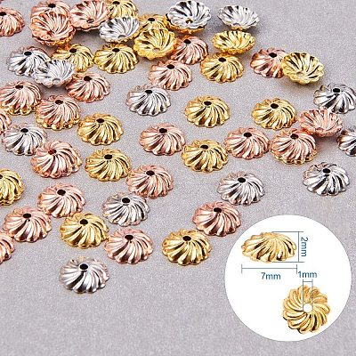 Brass Flower Bead Caps KK-PH0034-81-1