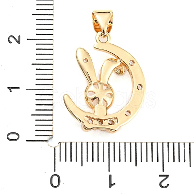 Brass Micro Cubic Zirconia Peg Bail Charms KK-Q794-04C-G-1