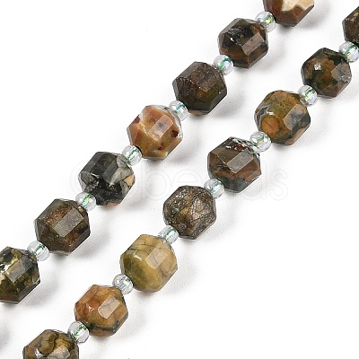 Natural Rhyolite Jasper Beads Strands G-O201B-122F-1