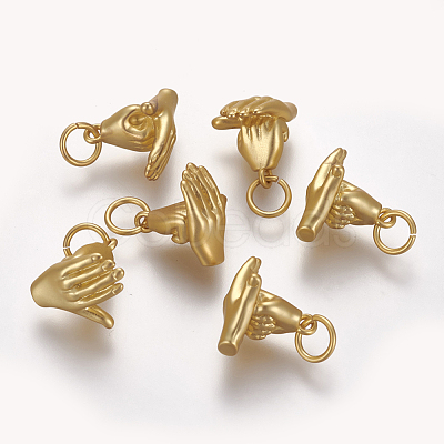 Brass ASL Charms KK-O122-12MG-1