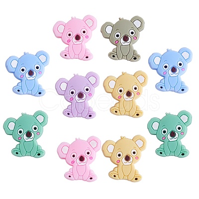 12Pcs 6 Styles Koala Silicone Beads JX661A-1