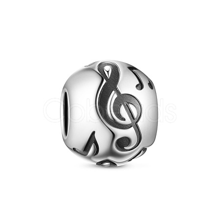 TINYSAND 925 Sterling Silver Musical Note European Beads TS-C-168-1