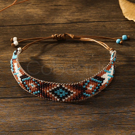 Bohemian Style Geometric Glass Seed Bead Handmade Bracelet for Women HL6362-1-1