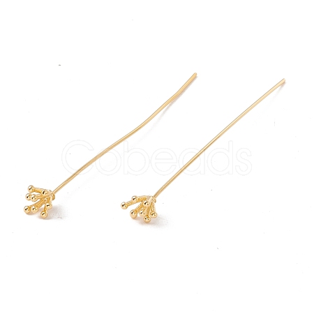 Brass Flower Head Pins FIND-B009-03G-1
