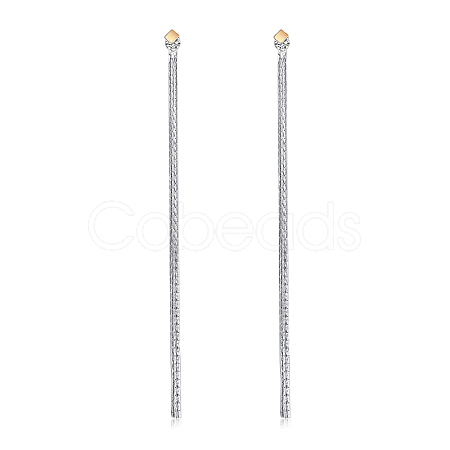 Eco-Friendly Brass Micro Pave Cubic Zirconia Dangle Stud Earring EJEW-EE0004-26GP-1