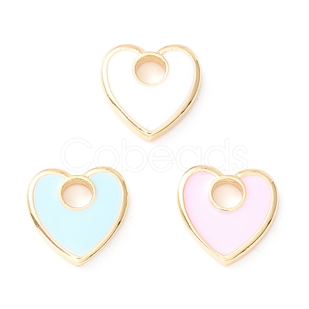 Rack Plating Eco-friendly Brass Enamel Charms KK-D073-04G-NR-1