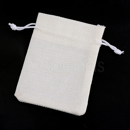 Polyester Imitation Burlap Packing Pouches Drawstring Bags X-ABAG-R005-18x13-21-1