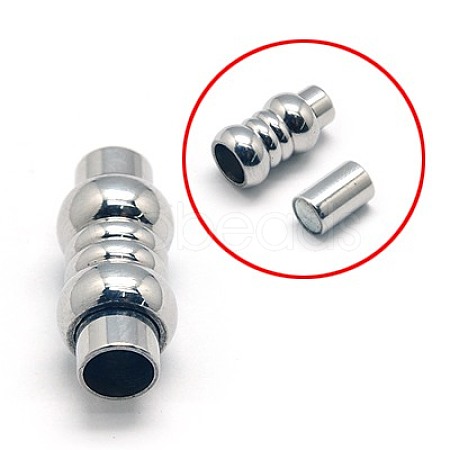 Tarnish Resistant 304 Stainless Steel Magnetic Clasps with Glue-in Ends STAS-E006-57-1