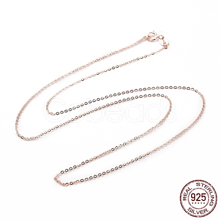 925 Sterling Silver Cable Chains Necklace for Women STER-I021-08B-RG-1