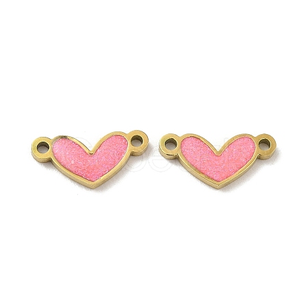 Ion Plating(IP) 316L Surgical  Stainless Steel Enamel Heart Connector Charms STAS-D035-21G-1