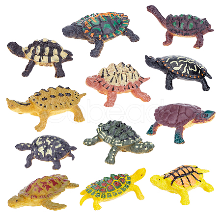 AHADERMAKER 1 Set Sea Turtle Plastic Figurines Display Decorations DJEW-GA0001-48-1