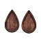 Natural Poplar Wood Big Pendants, Dyed, Teardrop, Saddle Brown, 58.5x36x3mm, Hole: 2mm