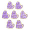 Alloy Enamel Pendants, Light Gold, Cadmium Free & Nickel Free & Lead Free, Cat, Medium Purple, 21x18.5x2mm, Hole: 1.4mm