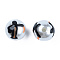 ABS Plastic Imitation Pearl Beads, with Enamel, Round with Ghost, Black, 12x11.5mm, Hole: 2mm