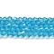 Transparent Electroplate Glass Beads Strands, AB Color Plated, Faceted, Bicone, Deep Sky Blue, 6x6mm, Hole: 1mm, about 45~47pcs/strand, 9.65~9.84 inch(24.5~25cm)