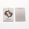 Tarnish Resistant Rectangle Stainless Steel Pendants, Constellation/Zodiac Sign, Pisces, 30x20x1mm, Hole: 1.5mm