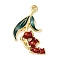 Alloy Enamel Pendants, Long-Lasting Plated, Golden, Flower Charm, Brown, 29.5x21x3.5mm, Hole: 1.6mm