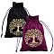 CREATCABIN 2Pcs 2 Style Tree of Life Pattern Velvet Packing Pouches, Drawstring Bags, Rectangle, Mixed Color, 18~18.2x12.5~13.5x0.2cm, 1pc/style