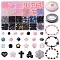 DIY Bracelet Making Kit, Including Acrylic Beads, Elastic String, Bicone & Heart & Polygon & Lantern & Star & Cube & Flower, Mixed Color, 6~26x0.8~23x0.8~11.5mm, Hole: 1~2.5mm, 688Pcs/set