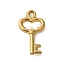 Ion Plating(IP) 304 Stainless Steel Pendants, Heart Key Charm, Real 18K Gold Plated, 18x10x3mm, Hole: 1.6mm