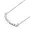 304 Stainless Steel Pendant Necklaces, Brass Micro Pave Clear Cubic Zirconia Pendant Necklaces, Stick, 18.70 inch(47.5cm)  Pendant: 9x29.5mm