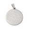 Non-Tarnish 304 Stainless Steel Pendants, Flat Round with Word Charm, Stainless Steel Color, 28x25x2mm, Hole: 6x3.5mm