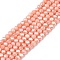 Electroplate Glass Beads Strands, Opaque Solid Color, AB Color Plated, Faceted, Rondelle, Dark Salmon, 2.9~3.3x2mm, Hole: 0.8mm, about 148~150pcs/strand, 39.5~40cm