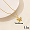 304 Stainless Steel Butterfly Pendant Necklaces, Cable Chain Necklaces