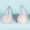 Natural Rose Quartz Studs Earrings, Round, Silver, 20x8mm