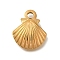 Ion Plating(IP) 304 Stainless Steel Charms, Shell Shape Charm, Golden, 14x11.5x3.4mm, Hole: 2mm