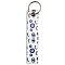 PU Leather Rectangle with Evil Eye Keychain, with Metal Key Ring, Blue, 140x26mm