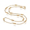 304 Stainless Steel Cable Chain Necklaces, with Beads and Lobster Claw Clasps, Golden, 20.28 inch(51.5cm)