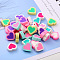 Handmade Polymer Clay Beads, Heart, Mixed Color, 10x5mm