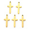 PVD Vacuum Plating 304 Stainless Steel Pendants, Laser Cut, Cross, Real 18K Gold Plated, 19x8.5x1mm, Hole: 1.2mm