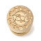 Golden Plated Round Shaped Wax Seal Brass Stamp Head, for Wax Seal Stamp, Constellation, Pisces, 15x14mm, Hole: 7mm