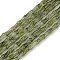 Baking Varnish Glass Beads Strand, Bamboo Stick, Olive Drab, 12x6.5mm, Hole: 1.4mm, about 65~66pcs/strand, 30.71''(78cm)