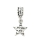 Rack Plating Brass European Dangle Charms, Star with Word Large Hole Pendants, Lead Free & Cadmium Free, Antique Silver, 27.5mm, Hole: 4.5mm