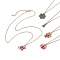 5Pcs 5 Styles Iron Cable Chains Necklaces, with Alloy Enamel Pendant Necklaces, Mixed Color, 18.19~18.50 inch(46.2~47cm), 1pc/style