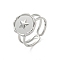 Non-Tarnish 304 Stainless Steel Open Cuff Rings, Star, Stainless Steel Color, Inner Diameter: 17mm