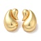 Rack Plating Brass Enamel Stud Earrings, Cadmium Free & Lead Free, Long-Lasting Plated, Teardrop, Real 18K Gold Plated, 26.5x16.5mm