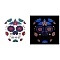 Halloween Theme Removable Temporary Water Proof Tattoos Paper Stickers, Sugar Skull, Marine Blue, 17x16cm