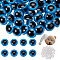 GOMAKERER Resin Doll Craft Eyes, Safety Eyes, with Plastic Spacer, for Toy DIY Accessories, Half Round, Dodger Blue, 24x22.5mm, 50 sets/box