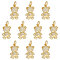 SUNNYCLUE Brass Micro Pave Clear Cubic Zirconia Pendants, Long-Lasting Plated, Bear, Real 18K Gold Plated, 14.5x9x3mm, Hole: 3.5mm, 10pcs/box